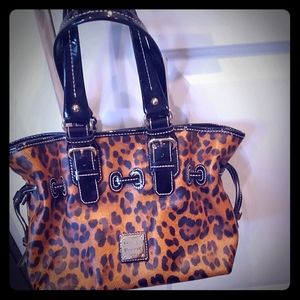 Dooney & Bourke Leopard Print Chiara Bag with Black Accents